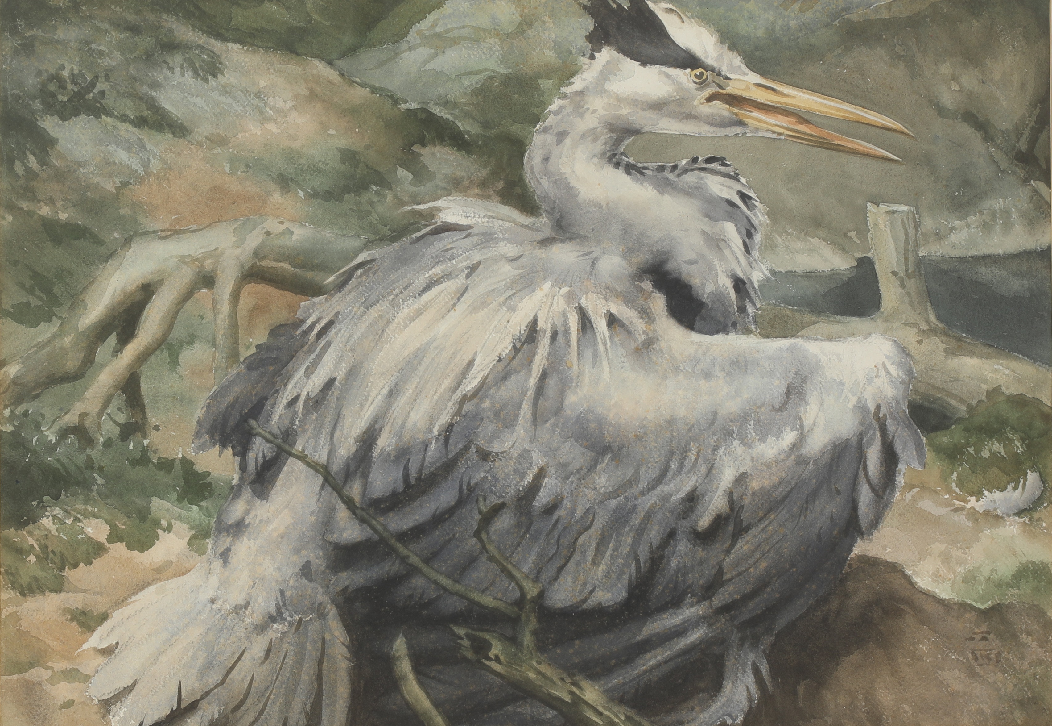 Richard Barrett Talbot Kelly RI (1896-1971) 'The Wounded Heron' (£800-1,200)